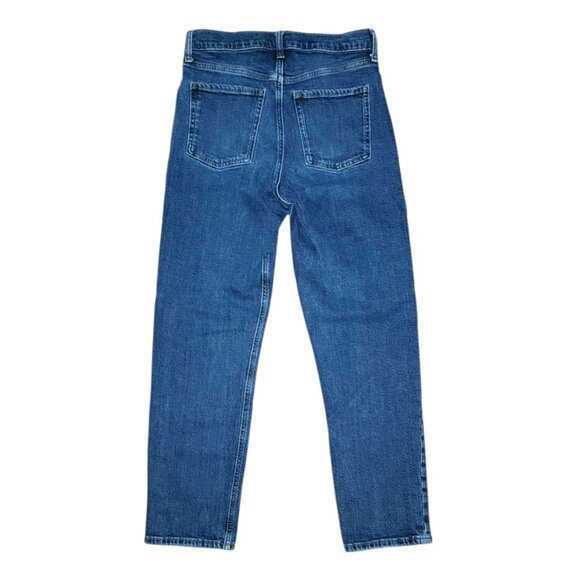 Old Navy Jeans Womens 4 Blue Denim Extra High Rise Sky Hi Straight Button Fly - Picture 4 of 4